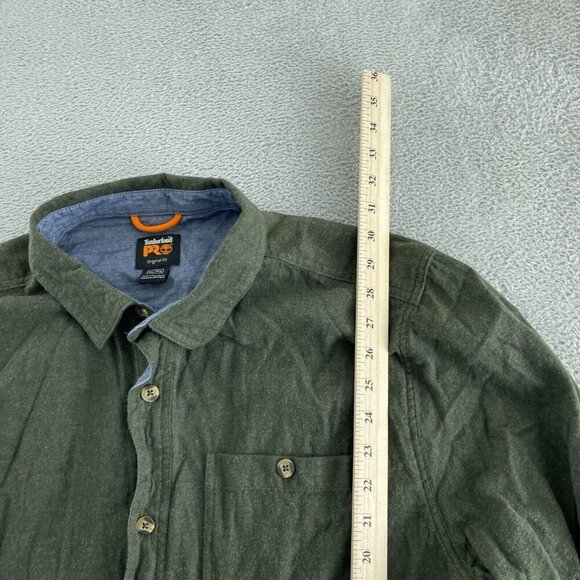Timberland PRO Original Fit XL Green Button-Up Shirt 100% Cotton 5174 - Picture 5 of 8